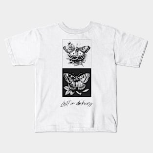 Lost In The Darkness - Moths Kids T-Shirt